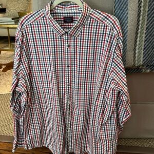3X UNTUCKit red/blue/gray/white check mens wrinkle free long sleeve button down